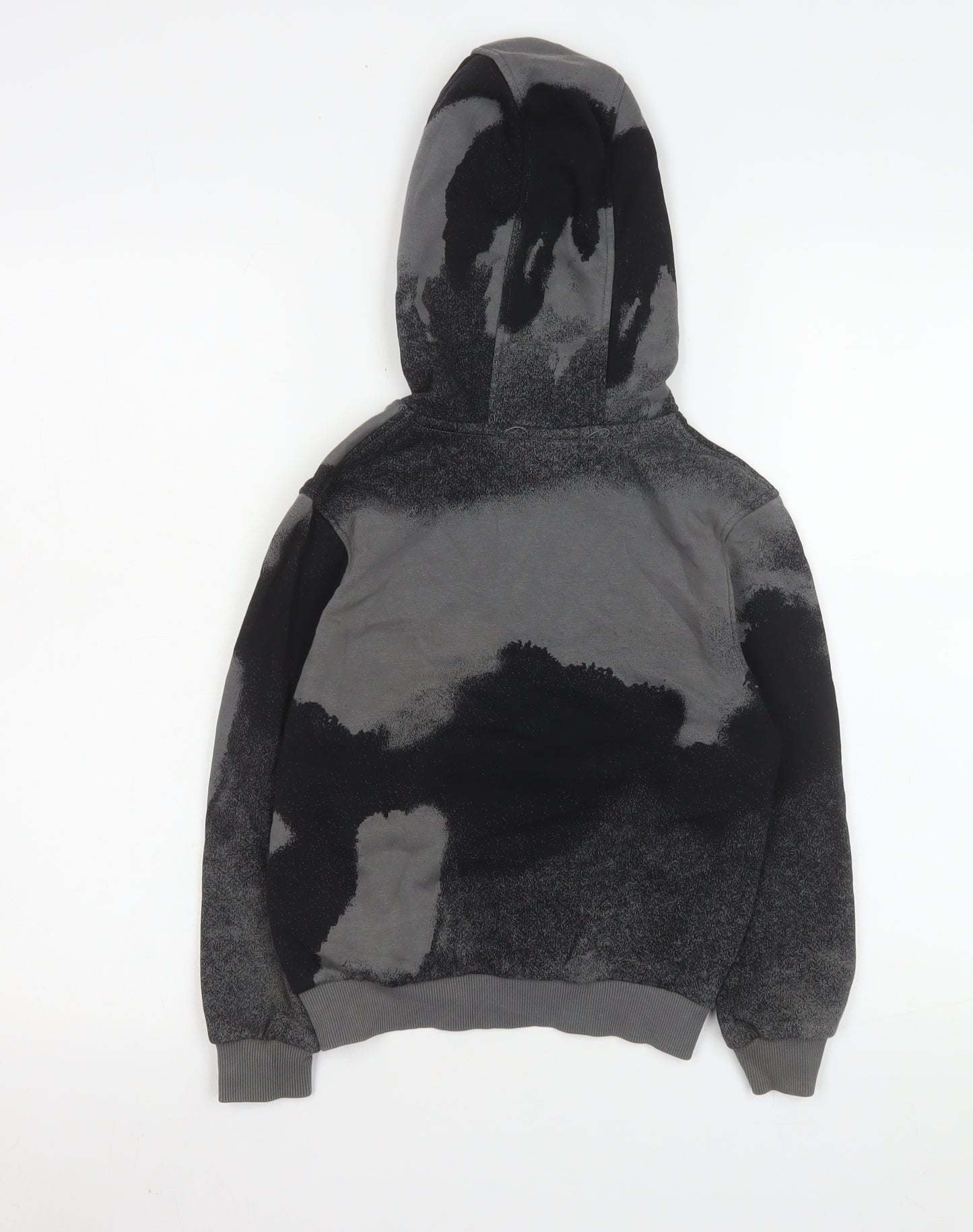 Nike Boys Black Grey Pullover Hoodie Small 128-137cm Cotton Blend