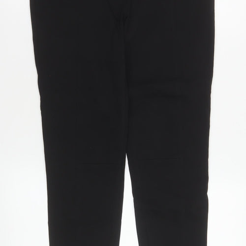 Whistles Women's Black Size 12 Slim Tailored Trousers with Ankle Zip