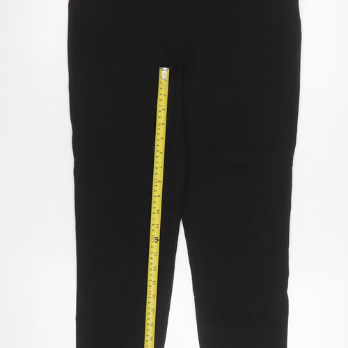 Whistles Women's Black Size 12 Slim Tailored Trousers with Ankle Zip