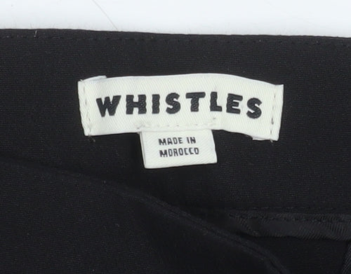 Whistles Women's Black Size 12 Slim Tailored Trousers with Ankle Zip