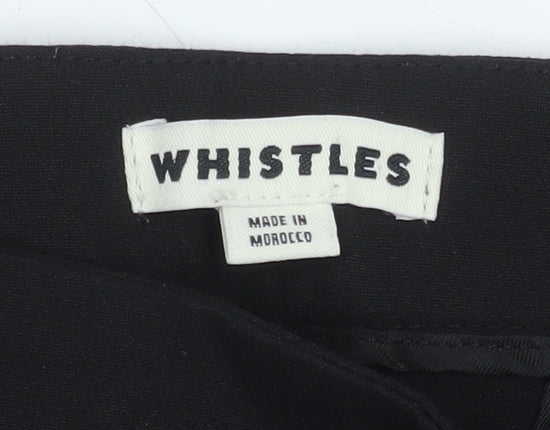 Whistles Women's Black Size 12 Slim Tailored Trousers with Ankle Zip