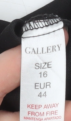 Gallery Womens Black Size 16 Cropped Trousers Stretch Polyester Blend