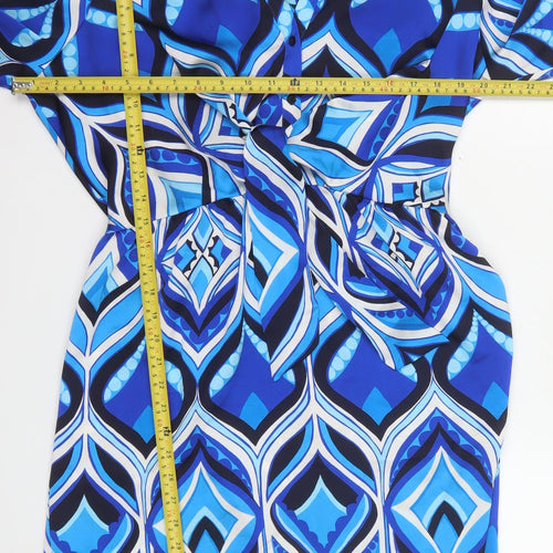 Dunnes Stores Women’s Blue Geometric Shirt Dress Size 14