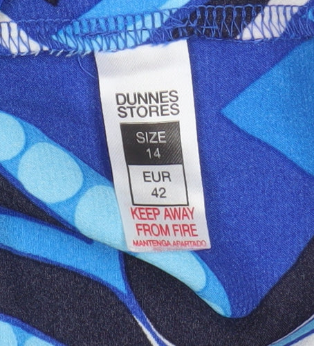 Dunnes Stores Women’s Blue Geometric Shirt Dress Size 14