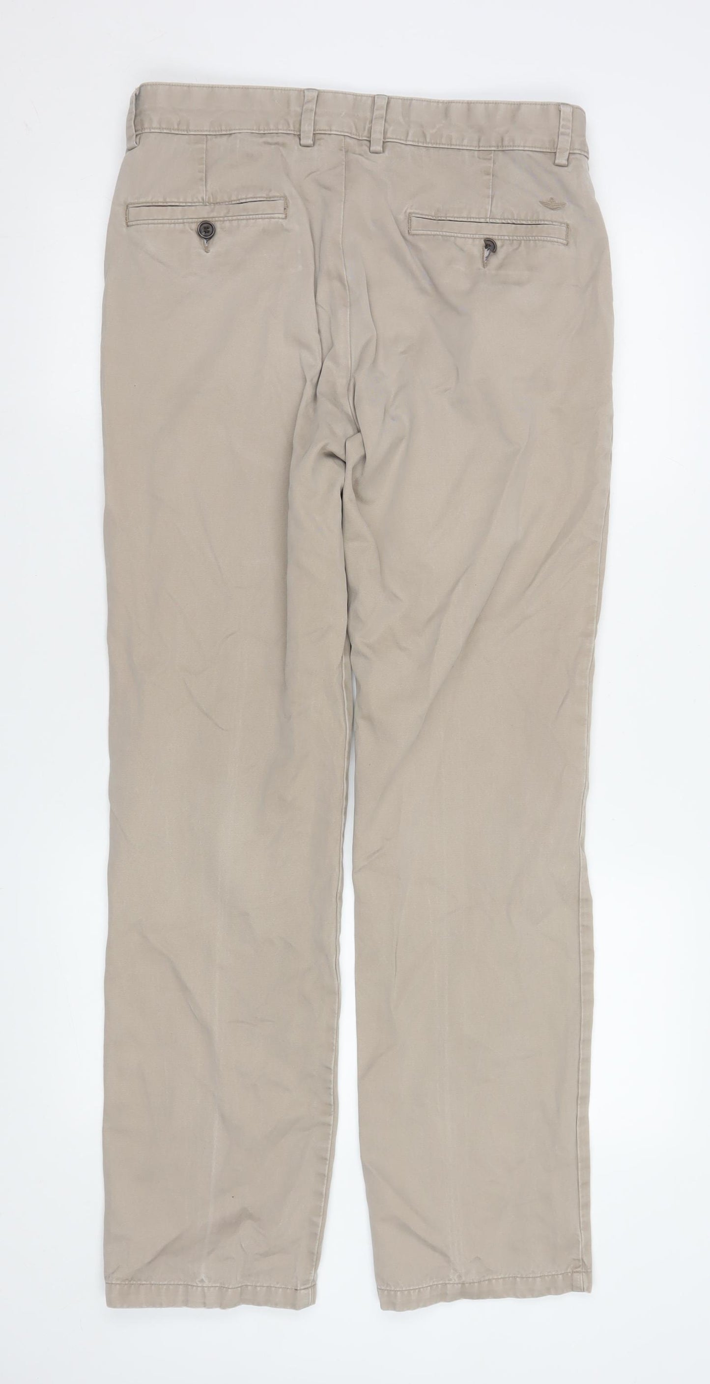 Dockers Men Beige Chino Trousers 32x34 Slim Fit Cotton