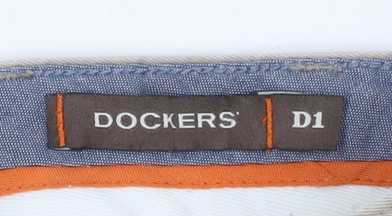Dockers Men Beige Chino Trousers 32x34 Slim Fit Cotton