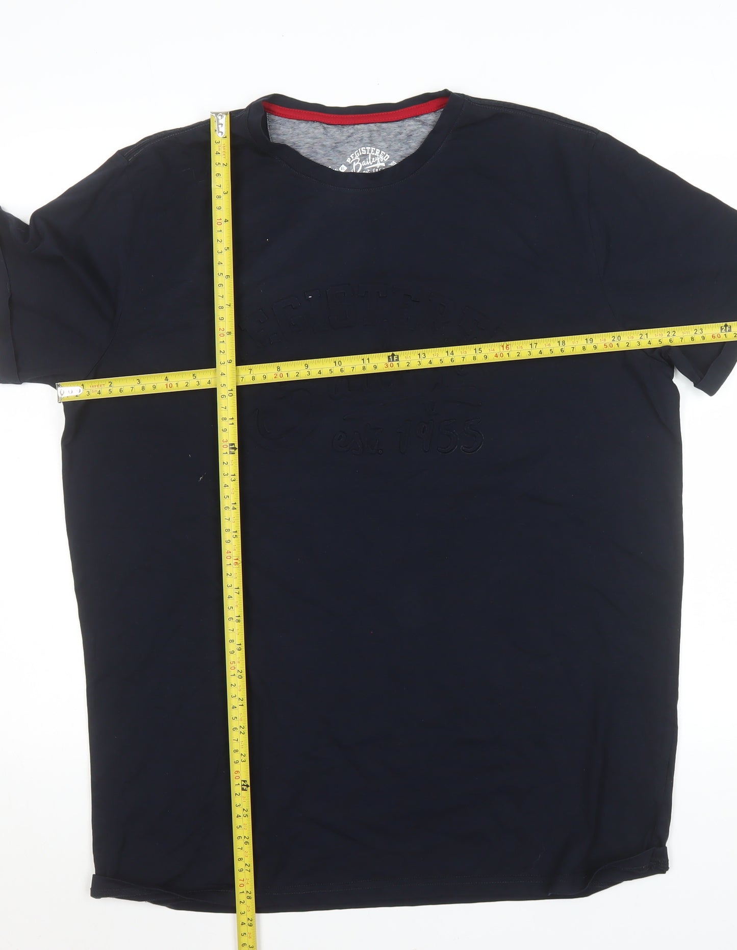Bailey's Men's Blue XL Crew Neck Cotton Elastane T-Shirt