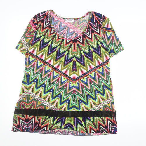 Kate Lilly Women’s Multicoloured Geometric Short Sleeve T-Shirt Size 14