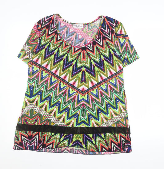 Kate Lilly Women’s Multicoloured Geometric Short Sleeve T-Shirt Size 14