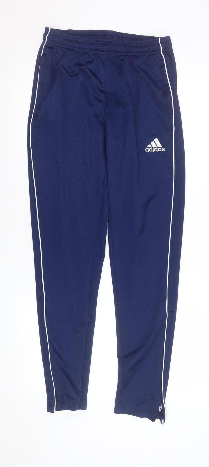 Adidas Boys Blue 13-14 Years Tapered Track Pants Quick Dry Polyester
