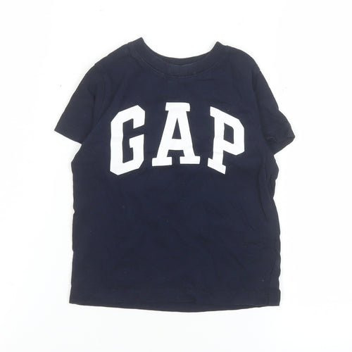GAP Boys Navy Blue 2 Years Short Sleeve Cotton Logo T-Shirt