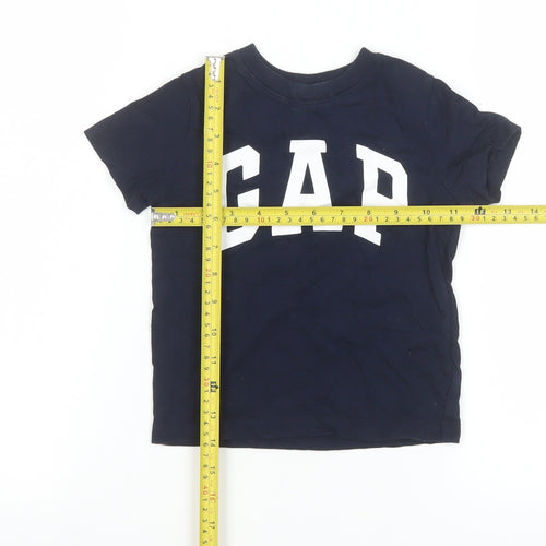 GAP Boys Navy Blue 2 Years Short Sleeve Cotton Logo T-Shirt