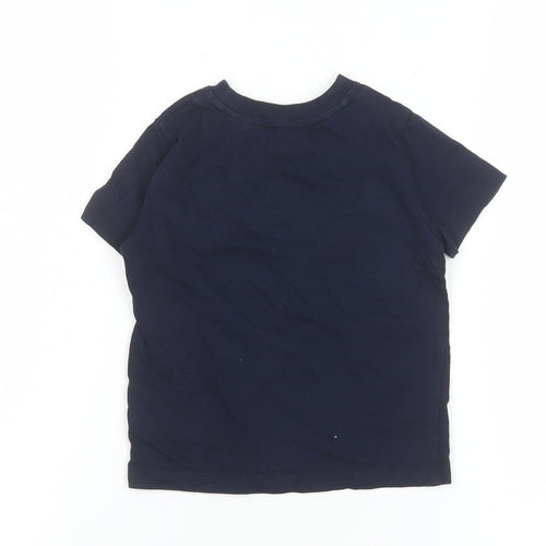 GAP Boys Navy Blue 2 Years Short Sleeve Cotton Logo T-Shirt