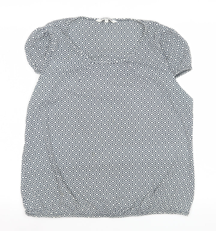 Debenhams Women’s Blue Geometric Short Sleeve Blouse Size 16