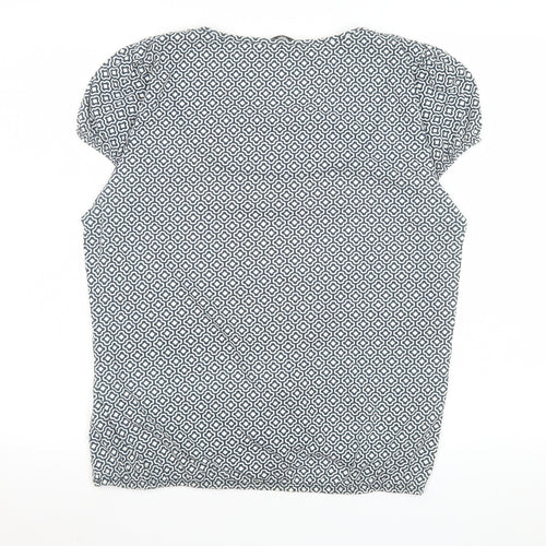Debenhams Women’s Blue Geometric Short Sleeve Blouse Size 16