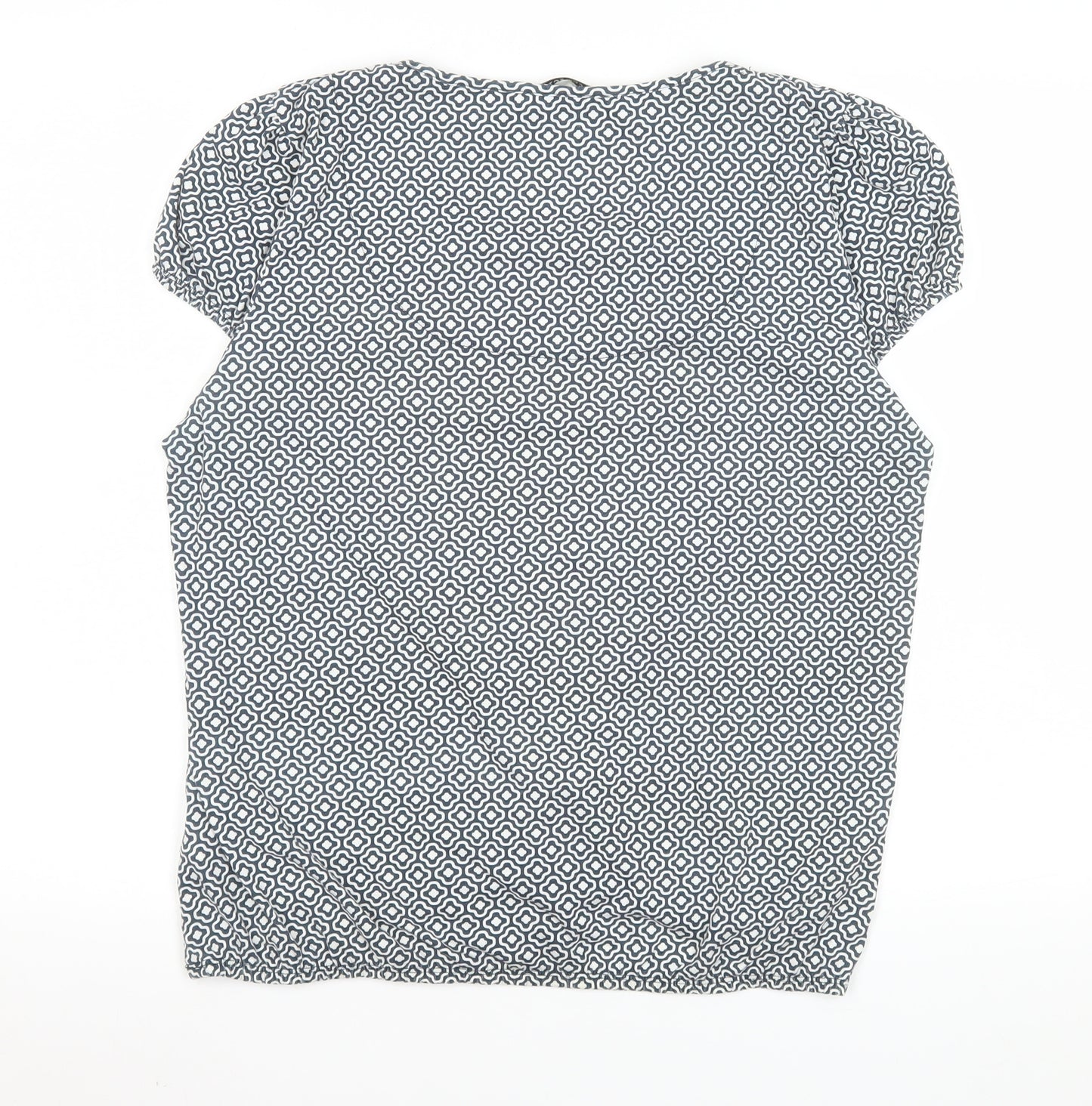 Debenhams Women’s Blue Geometric Short Sleeve Blouse Size 16