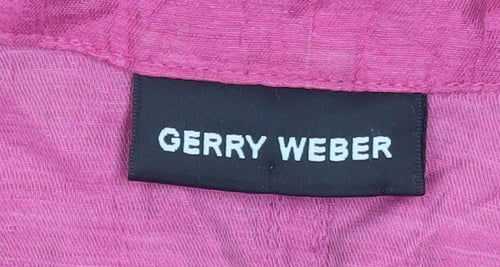 Gerry Weber Womens Pink Linen Blend Collared Button Blouse Size 16