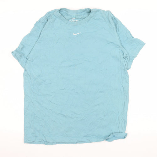 Nike Men's Blue Loose Fit Crew Neck Cotton T-Shirt XS