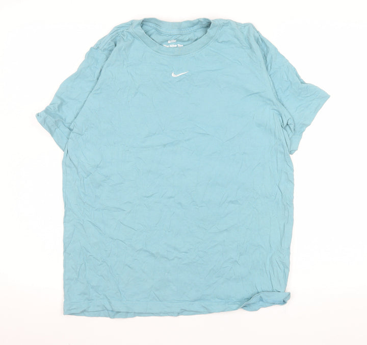 Nike Men's Blue Loose Fit Crew Neck Cotton T-Shirt XS