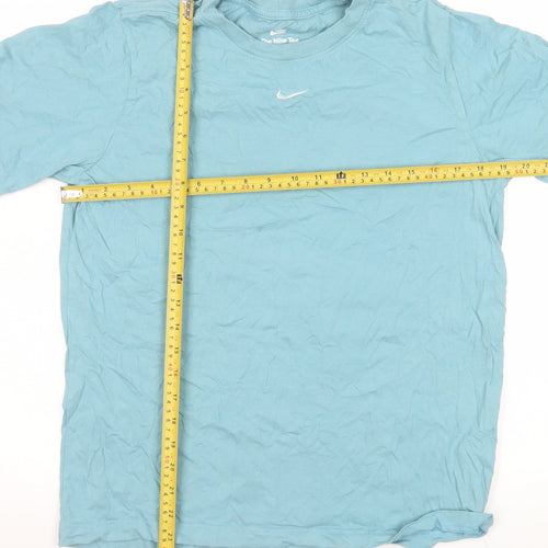 Nike Men's Blue Loose Fit Crew Neck Cotton T-Shirt XS