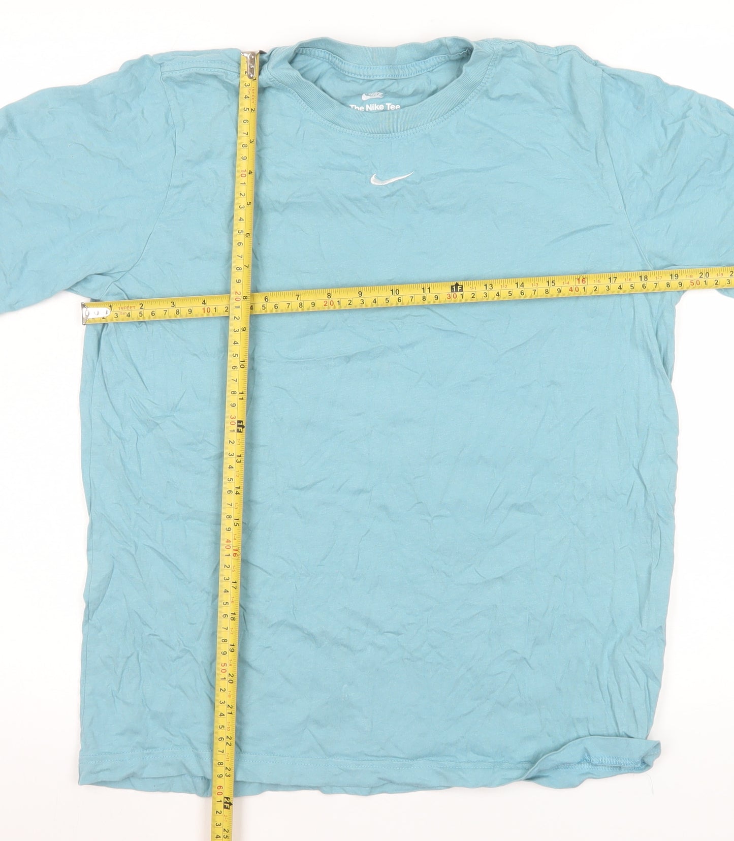Nike Men's Blue Loose Fit Crew Neck Cotton T-Shirt XS