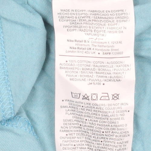 Nike Men's Blue Loose Fit Crew Neck Cotton T-Shirt XS