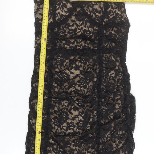 Pink Vanilla Women's Black Lace Bodycon Dress Size 10 Party