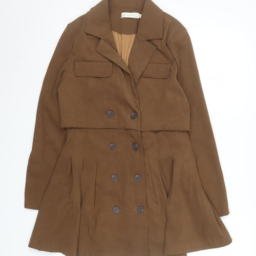 Grace & Chili Women's Brown Trench Coat S Mid-Length Cotton Blend
