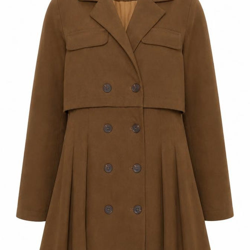 Grace & Chili Women's Brown Trench Coat S Mid-Length Cotton Blend