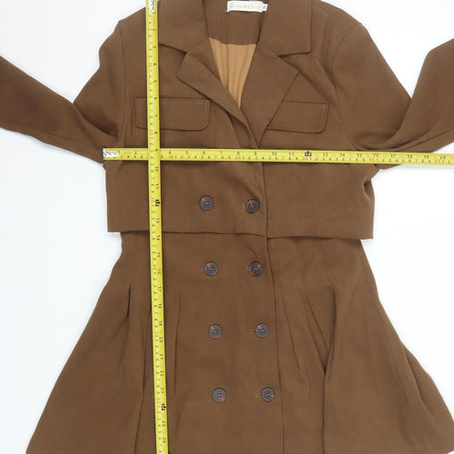 Grace & Chili Women's Brown Trench Coat S Mid-Length Cotton Blend