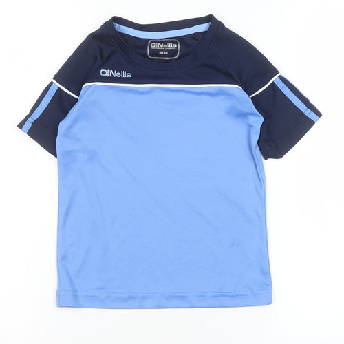 O'Neills Boys Blue Sports Jersey T-Shirt 5-6 Years Short Sleeve Polyester