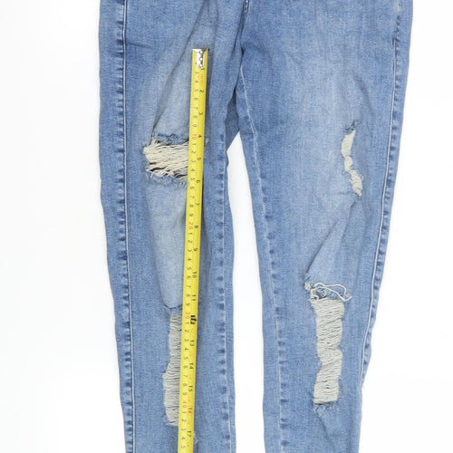 SikSilk Men's Blue Distressed Skinny Jeans Size S