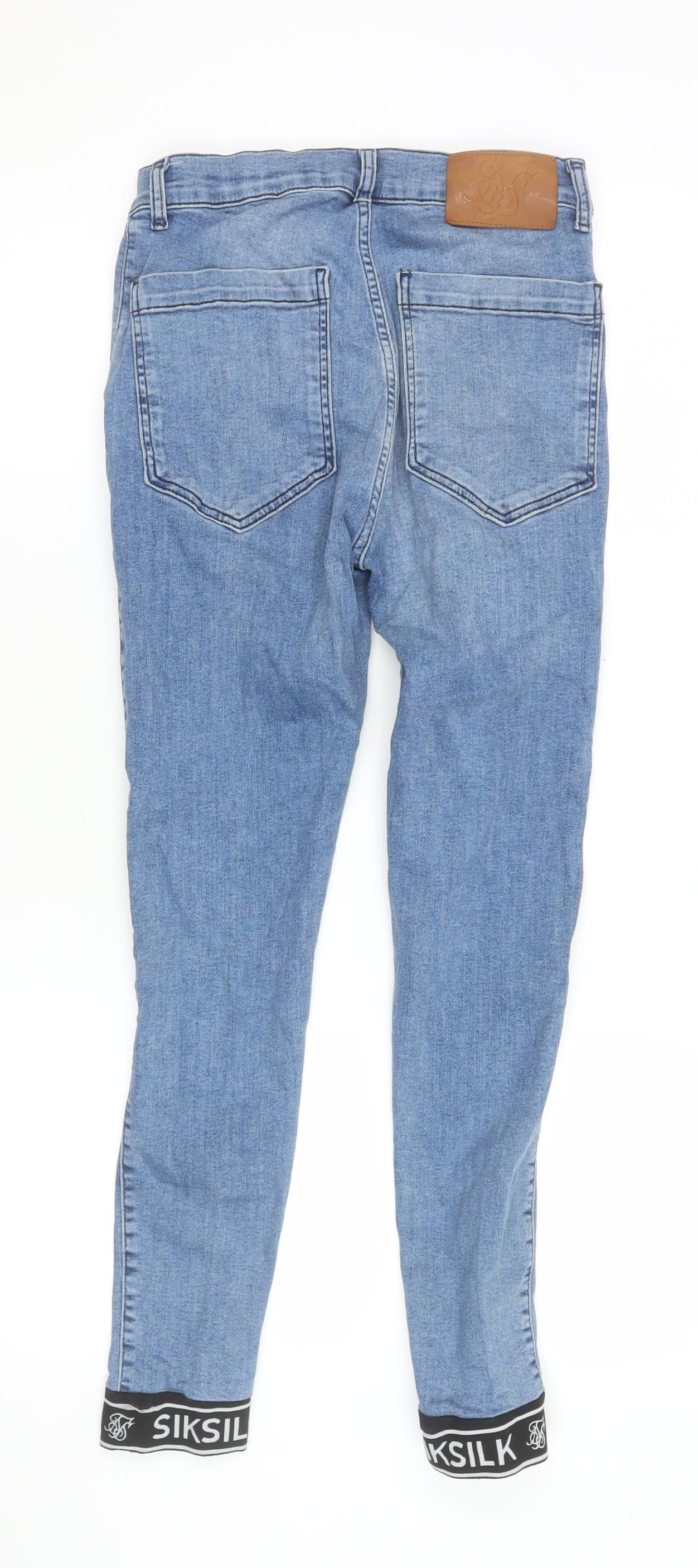 SikSilk Men's Blue Distressed Skinny Jeans Size S