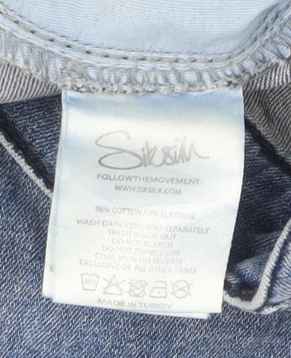 SikSilk Men's Blue Distressed Skinny Jeans Size S