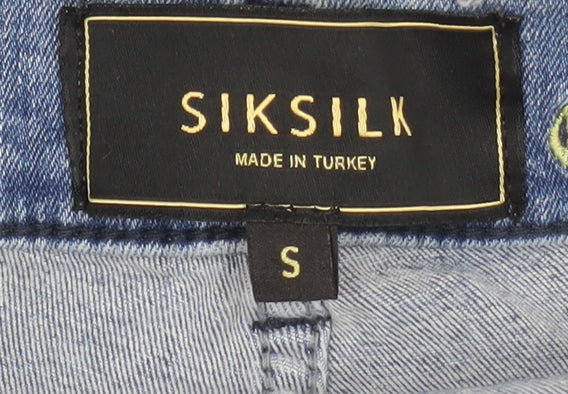 SikSilk Men's Blue Distressed Skinny Jeans Size S