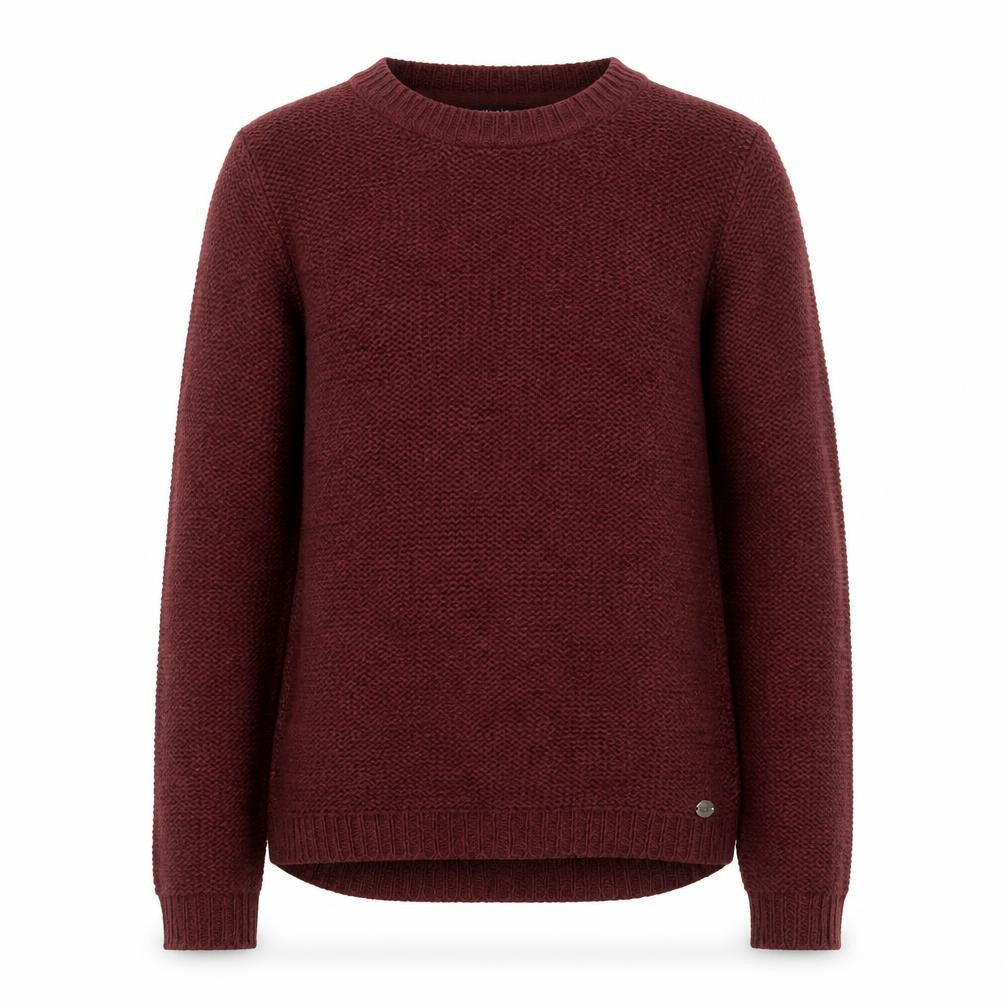 Front view of Only unisex red chunky knit crew neck jumper, size S