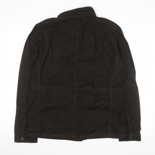 Zara Men’s Brown Cotton Field Jacket L 42 Regular Collared Casual