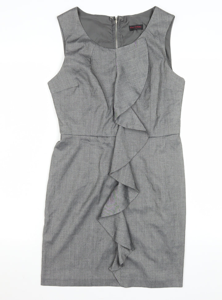 Miss Selfridge Women’s Grey Knee Length Sheath Dress Size 12