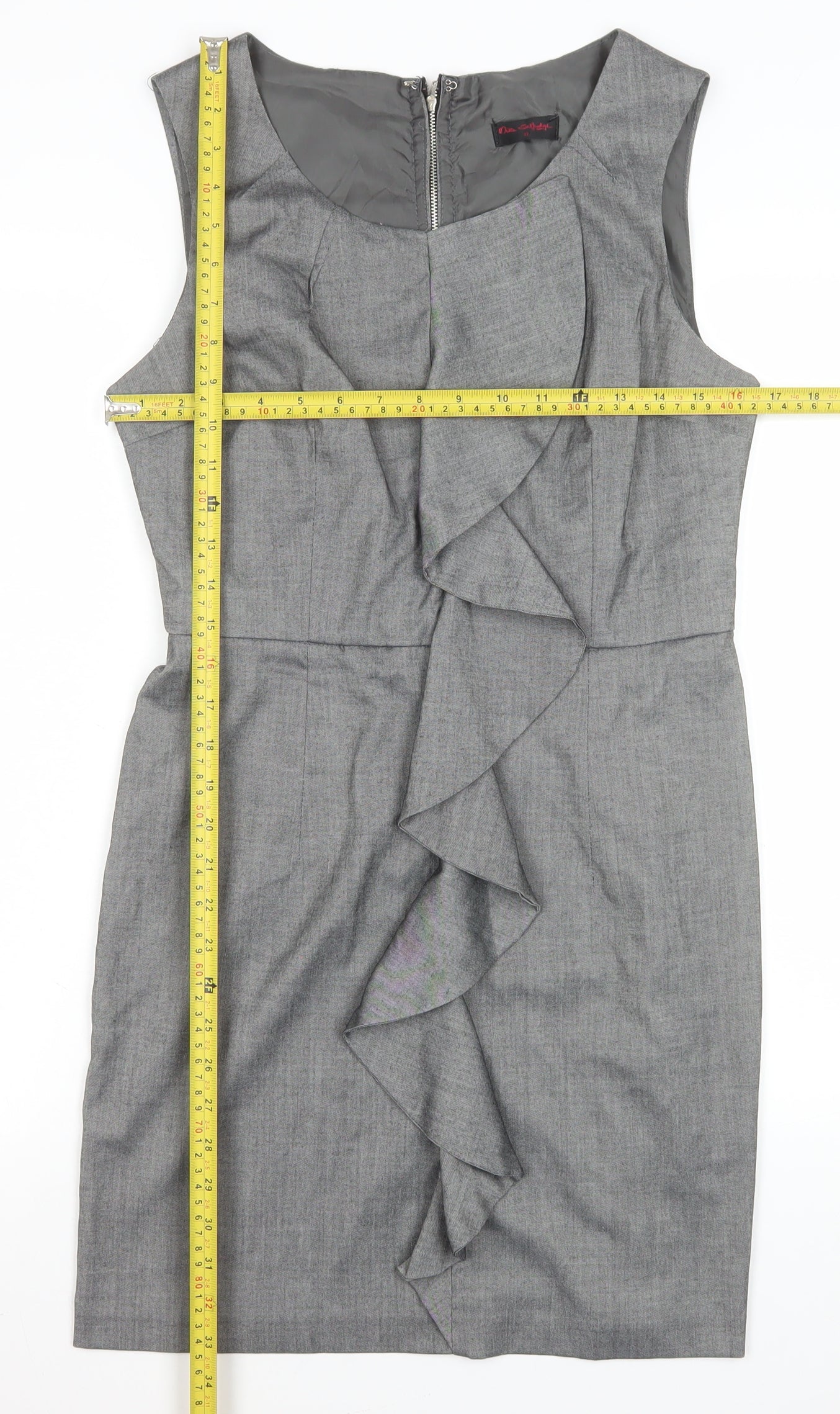 Miss Selfridge Women’s Grey Knee Length Sheath Dress Size 12