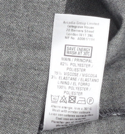Miss Selfridge Women’s Grey Knee Length Sheath Dress Size 12