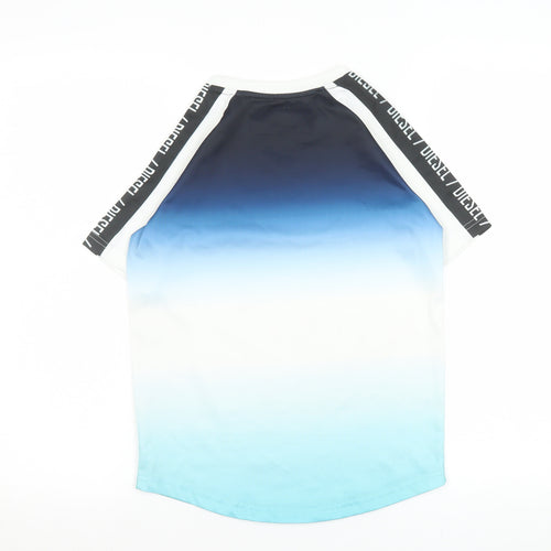 Diesel Boys Blue Gradient Short Sleeve T-Shirt 9-10 Years Casual Logo Tee