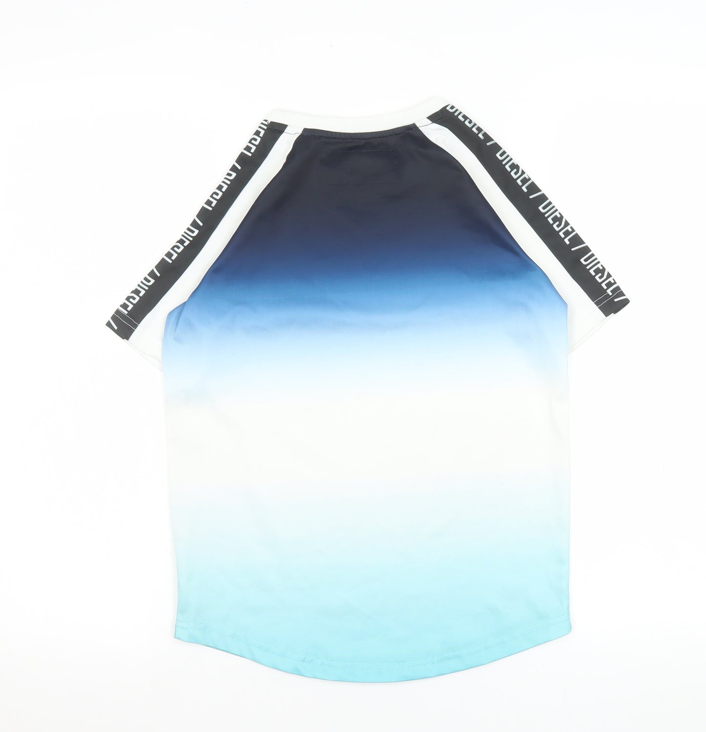 Diesel Boys Blue Gradient Short Sleeve T-Shirt 9-10 Years Casual Logo Tee