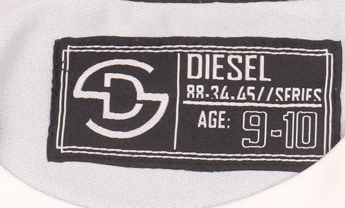 Diesel Boys Blue Gradient Short Sleeve T-Shirt 9-10 Years Casual Logo Tee