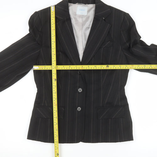 Oasis Women’s Black Pinstripe Blazer Size 10 Classic Tailored Jacket