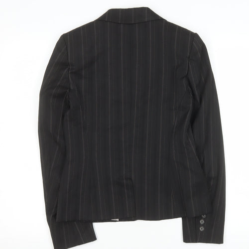 Oasis Women’s Black Pinstripe Blazer Size 10 Classic Tailored Jacket