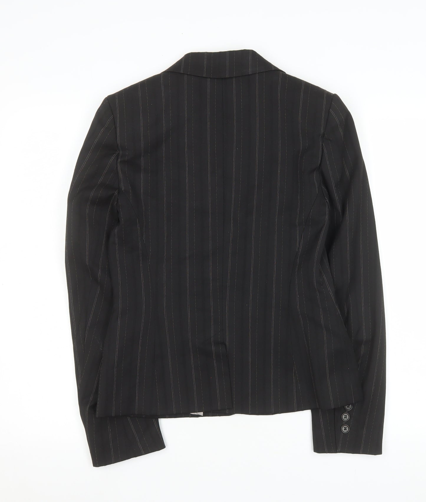 Oasis Women’s Black Pinstripe Blazer Size 10 Classic Tailored Jacket