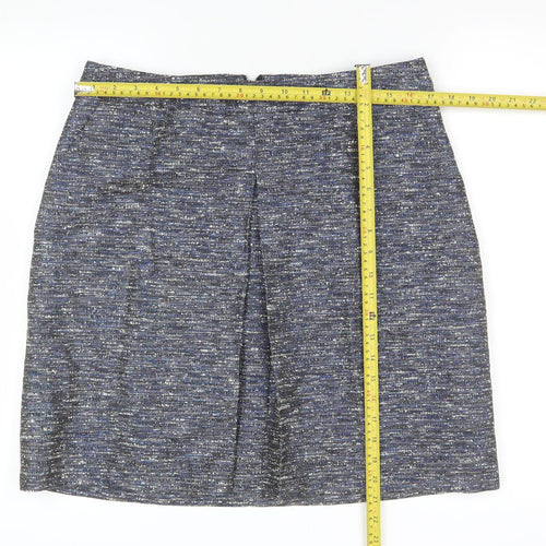 Monsoon Women’s Blue Tweed Pencil Skirt Size 14 Knee Length
