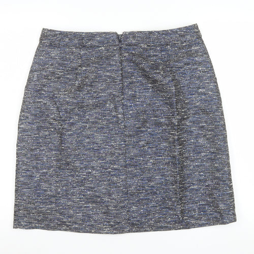 Monsoon Women’s Blue Tweed Pencil Skirt Size 14 Knee Length