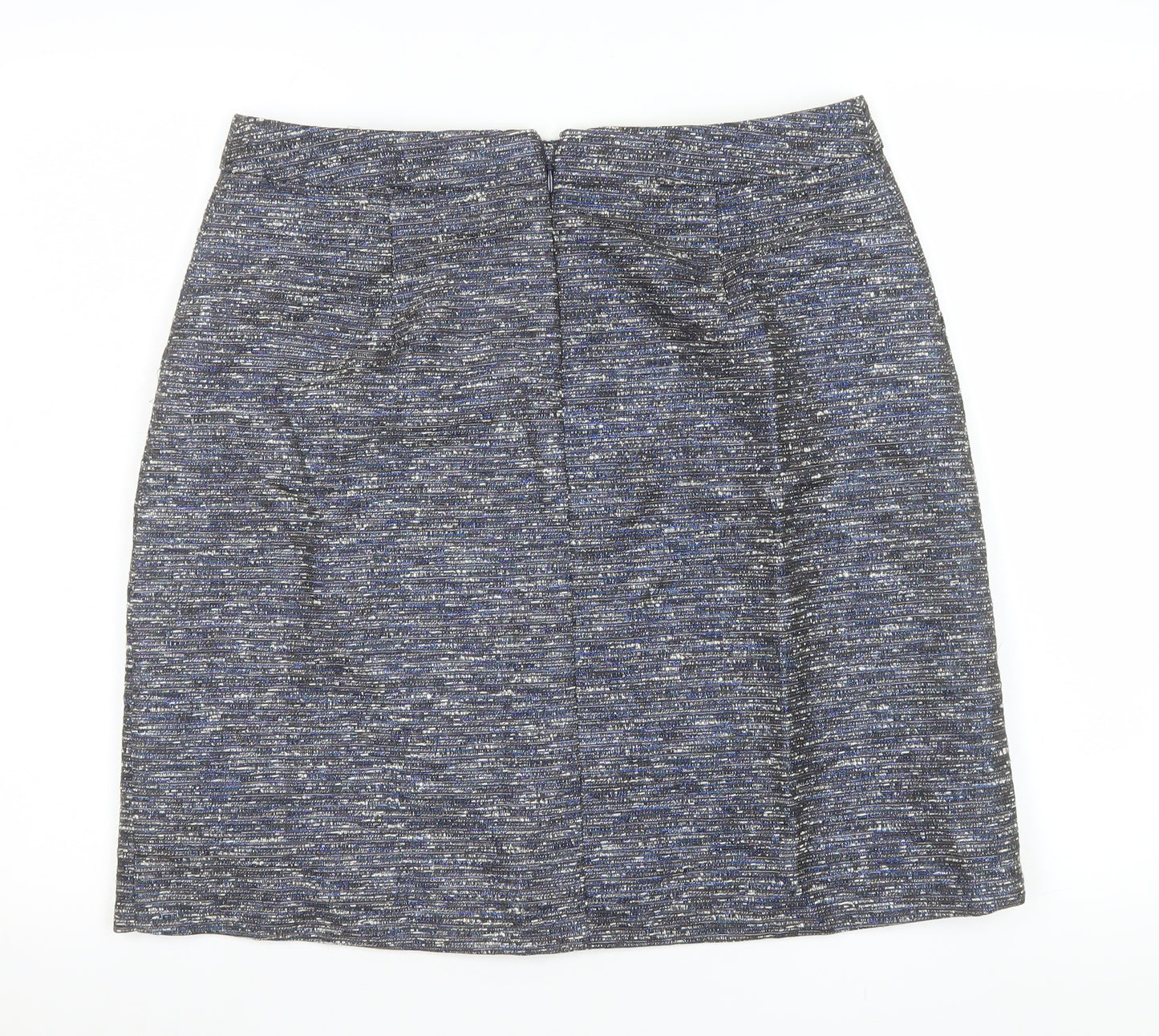 Monsoon Women’s Blue Tweed Pencil Skirt Size 14 Knee Length