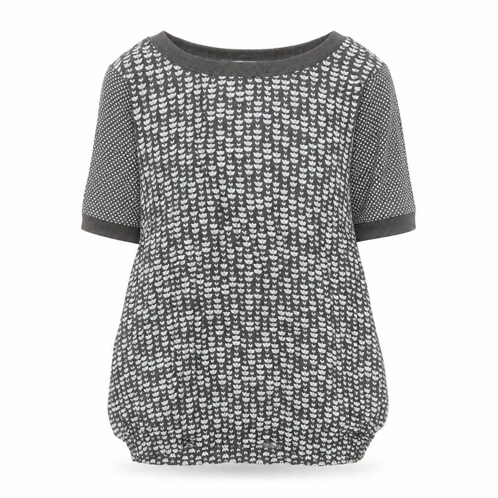 Sandwich Womens Grey Floral Short Sleeve Viscose T-Shirt Size 4